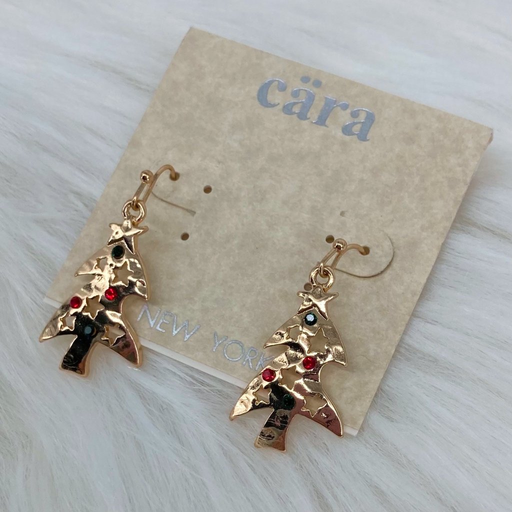Cara - Os - Nwt Abstract Christmas Tree Earrings